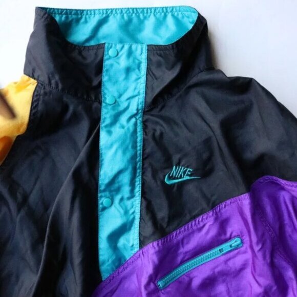 Vintage Nike Flight 90's retro royal color block nylon track jacket windbreaker - Picture 4 of 15